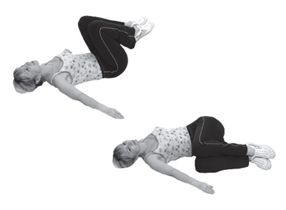 Exercice avec les jambes pliées aux genoux pour l'arthrose de l'articulation de la hanche